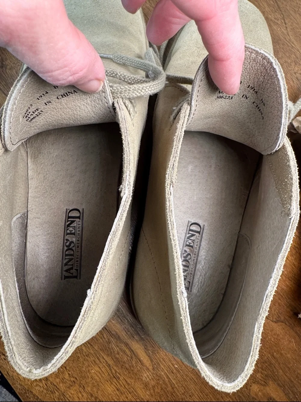 Lands End Mens Classic Suede Tan Chukka Easy-on Ankle Boots, sz 8